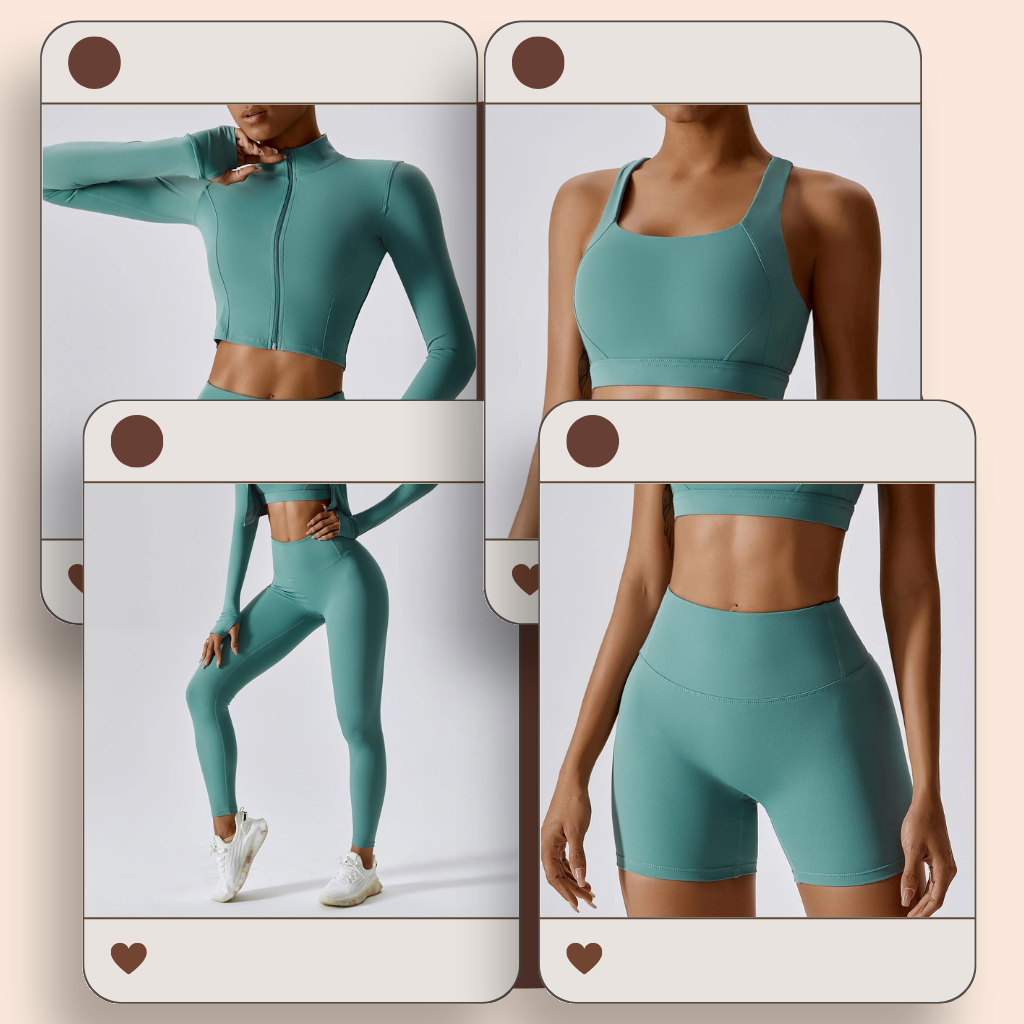 Activewear fitness clothing jacket gym 4pcs - GBAStar