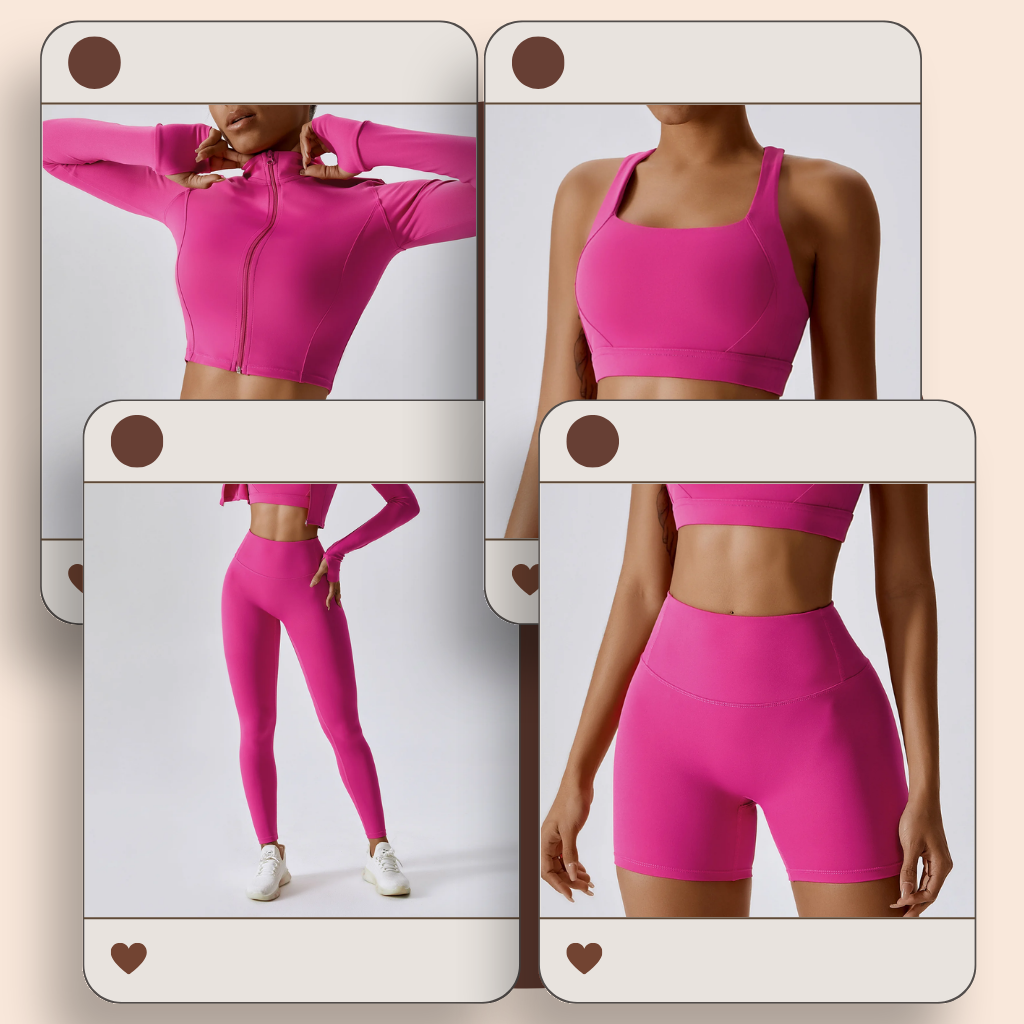 Activewear fitness clothing jacket gym 4pcs - GBAStar