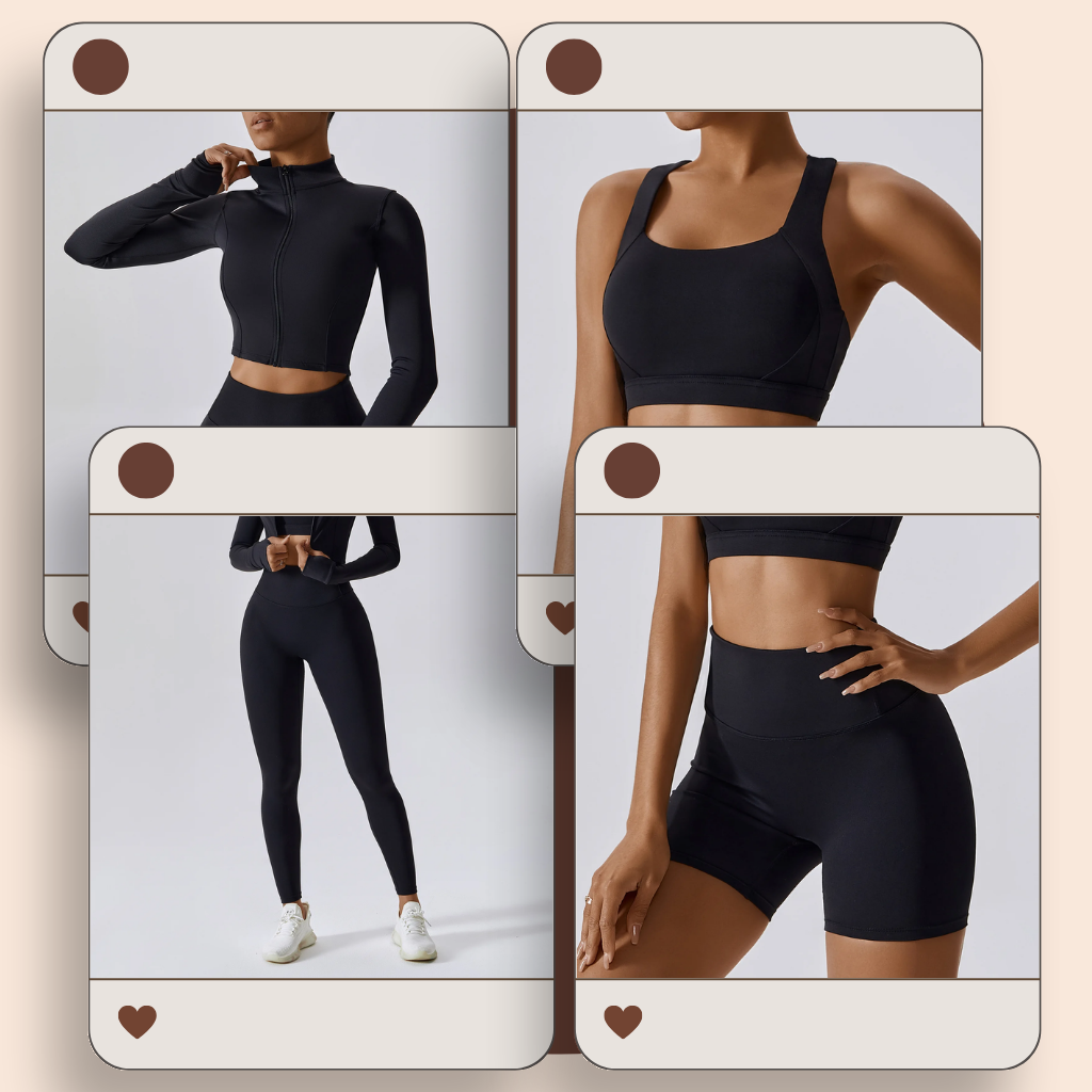 Activewear fitness clothing jacket gym 4pcs - GBAStar