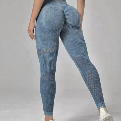 Hollow Design Seamless Leggings High Waist Hip Lifting Running Sports Fitness Yoga Pants Fashion Womens Clothing - GBAStar